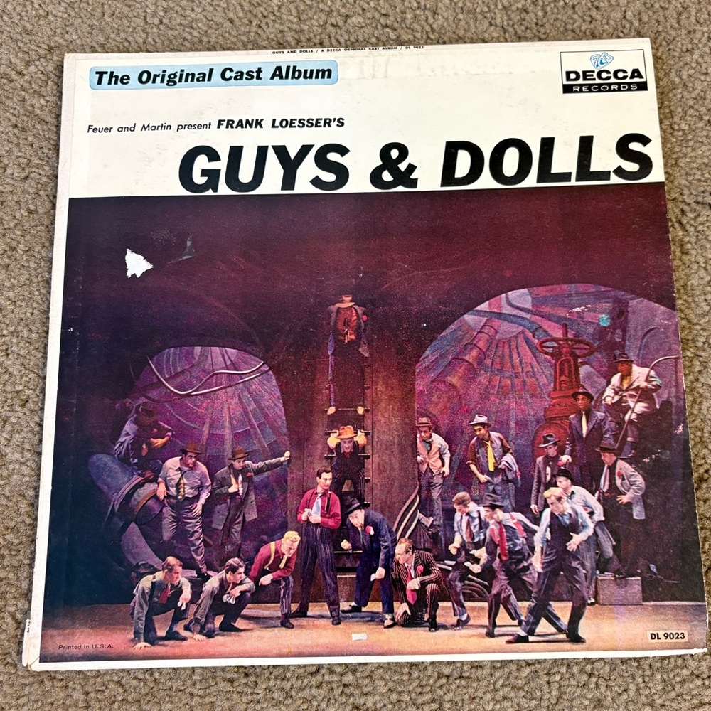 Guys & Dolls Original Cast Album on Vinyl- Decca Records 1970